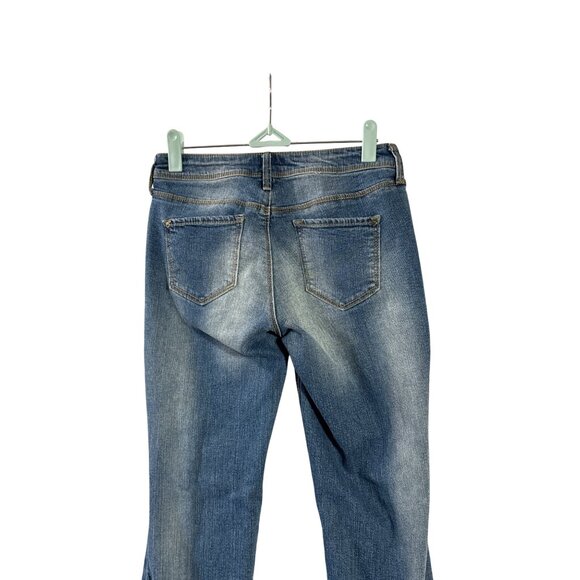 Black Daisy Jamie Relaxed Skinny Jeans Rose Embroidery Distressed Juniors 1/25 - Picture 5 of 8